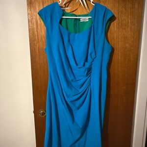 Elegant Blue Calvin Klein Cap Sleeve Dress